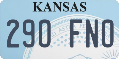 KS license plate 290FNO