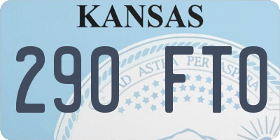 KS license plate 290FTO
