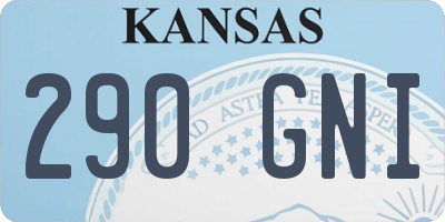 KS license plate 290GNI