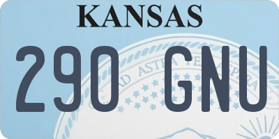 KS license plate 290GNU