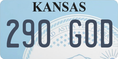 KS license plate 290GOD
