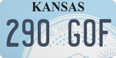 KS license plate 290GOF