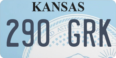 KS license plate 290GRK