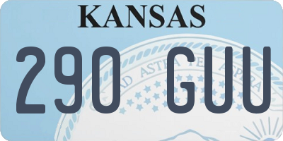 KS license plate 290GUU