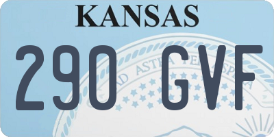 KS license plate 290GVF