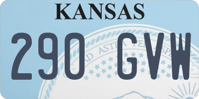 KS license plate 290GVW