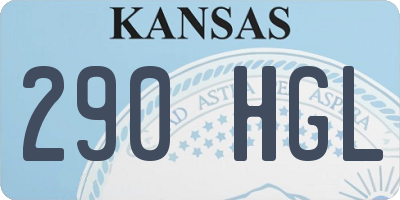KS license plate 290HGL