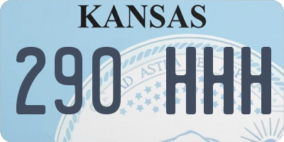 KS license plate 290HHH