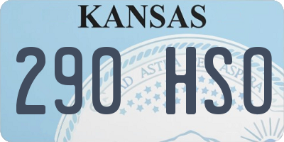 KS license plate 290HSO