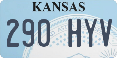 KS license plate 290HYV