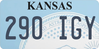 KS license plate 290IGY