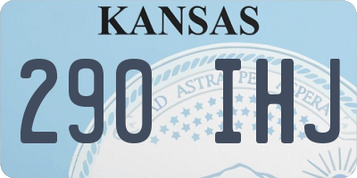 KS license plate 290IHJ