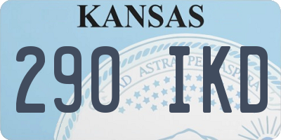 KS license plate 290IKD