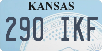 KS license plate 290IKF
