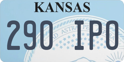 KS license plate 290IPO