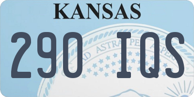 KS license plate 290IQS