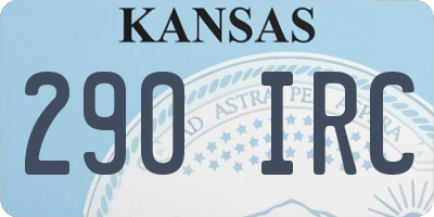 KS license plate 290IRC