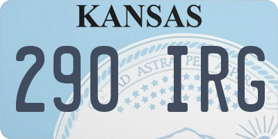KS license plate 290IRG