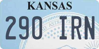 KS license plate 290IRN