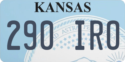 KS license plate 290IRO