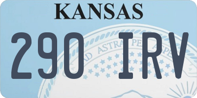 KS license plate 290IRV