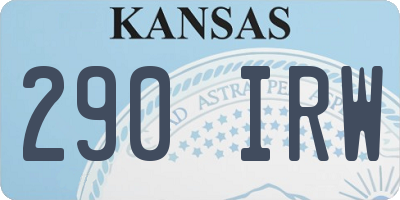 KS license plate 290IRW