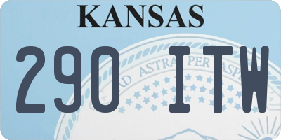 KS license plate 290ITW