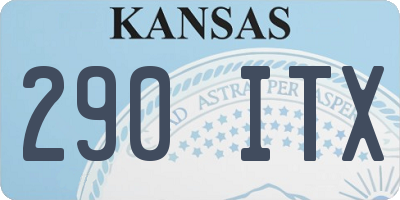 KS license plate 290ITX