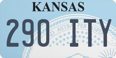 KS license plate 290ITY