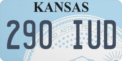 KS license plate 290IUD
