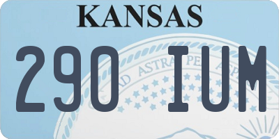 KS license plate 290IUM