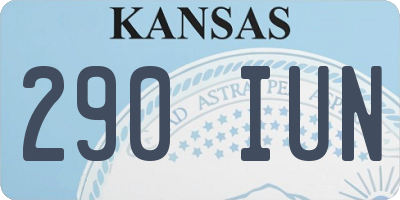 KS license plate 290IUN