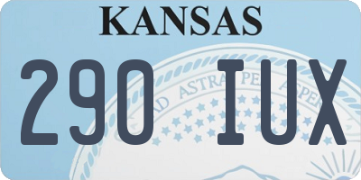 KS license plate 290IUX