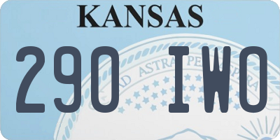 KS license plate 290IWO