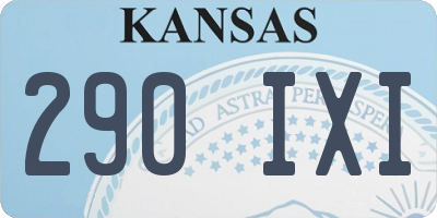 KS license plate 290IXI