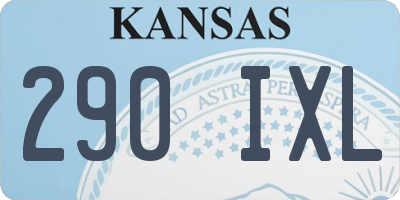KS license plate 290IXL