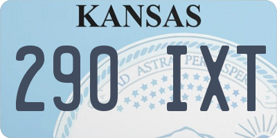KS license plate 290IXT