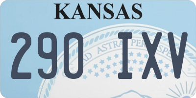 KS license plate 290IXV