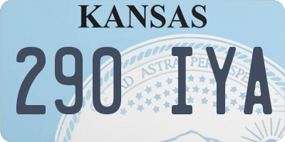 KS license plate 290IYA