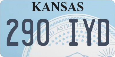 KS license plate 290IYD