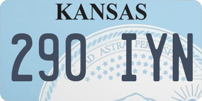 KS license plate 290IYN