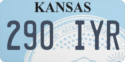 KS license plate 290IYR