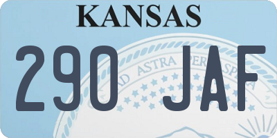 KS license plate 290JAF