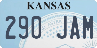 KS license plate 290JAM
