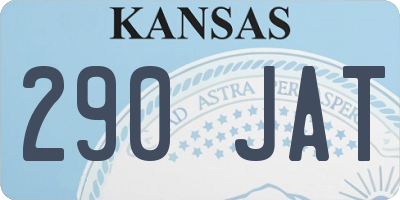 KS license plate 290JAT