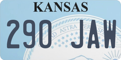 KS license plate 290JAW