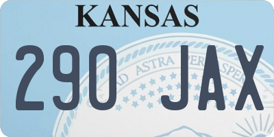 KS license plate 290JAX