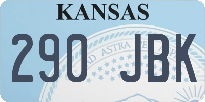 KS license plate 290JBK