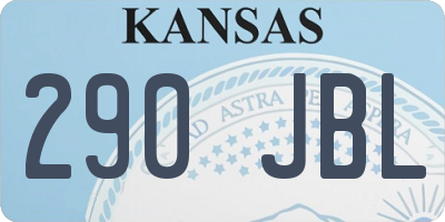 KS license plate 290JBL