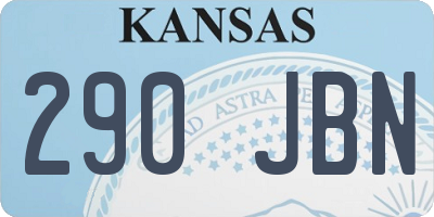 KS license plate 290JBN